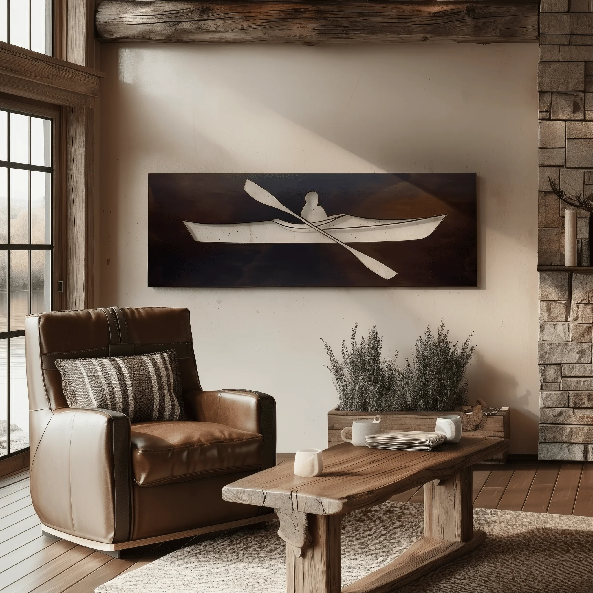 The Crossing Paddle - Metal Wall Art - Umber - Image 3