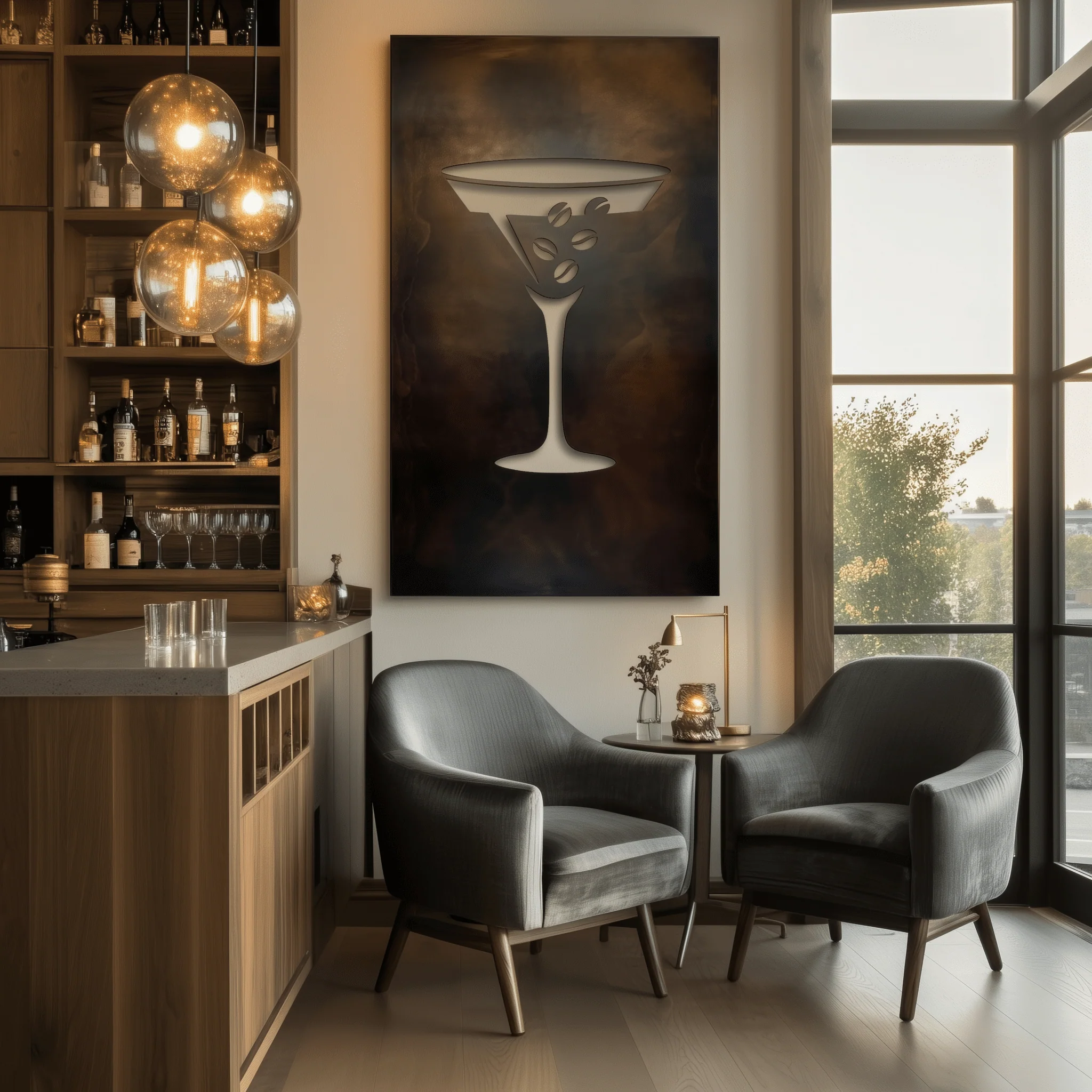 The Espresso Martini - Metal Wall Art - Umber - Image 3