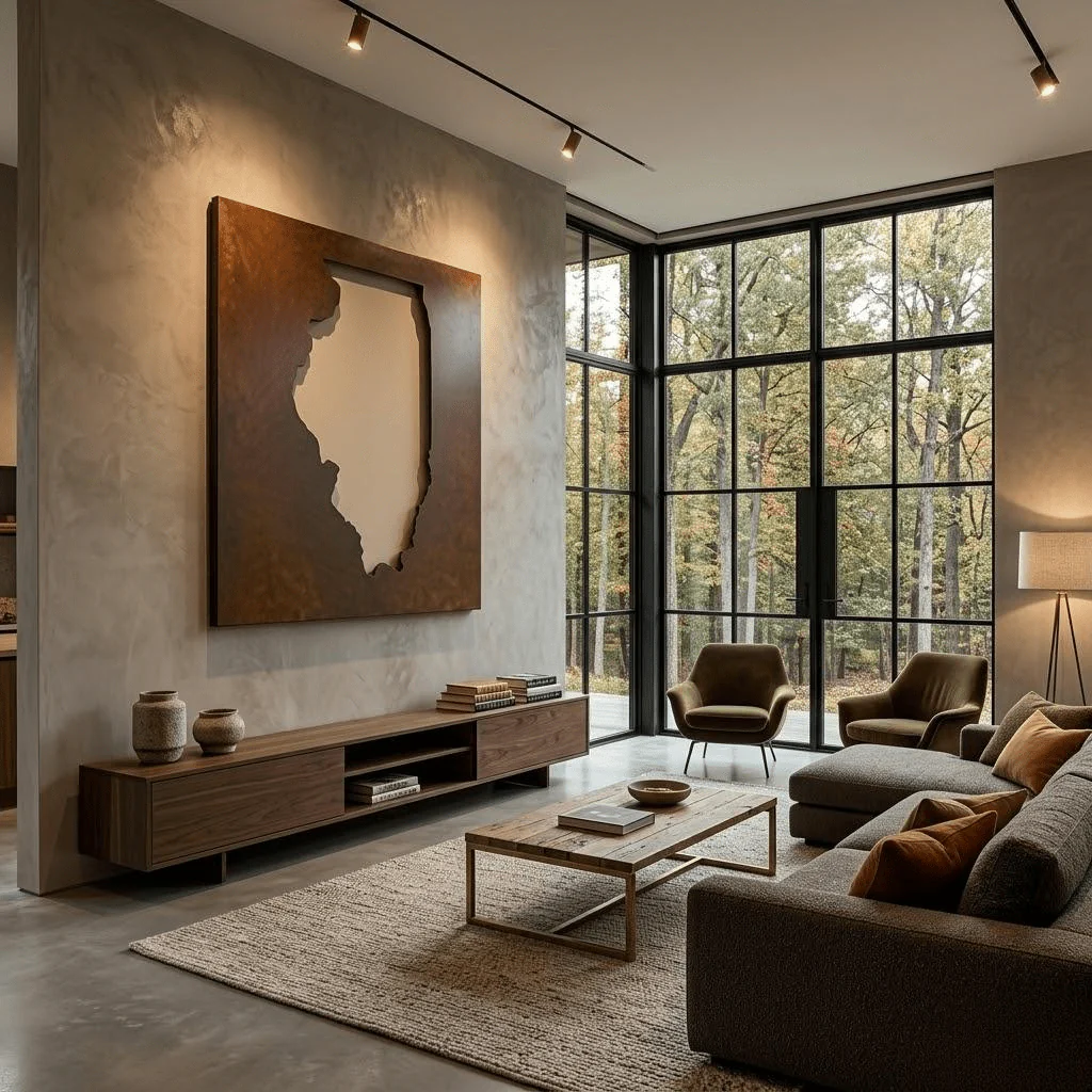 The Illinois - Metal Wall Art - Oxide