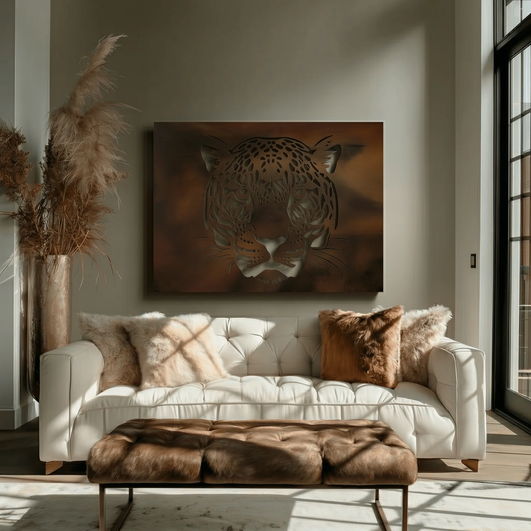 The Leopard - Metal Wall Art - Umber
