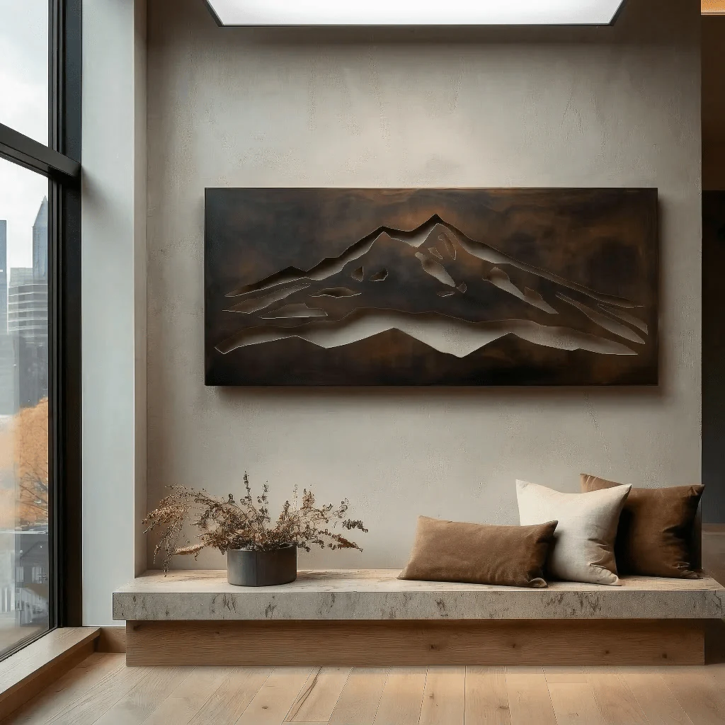 The Mount Shasta - Metal Wall Art - Umber - Image 3