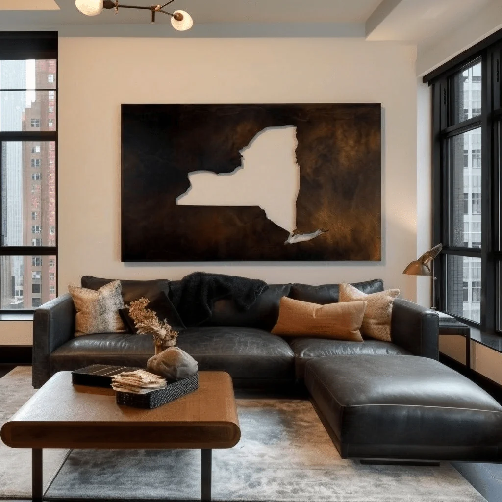 The New York - Metal Wall Art - Umber