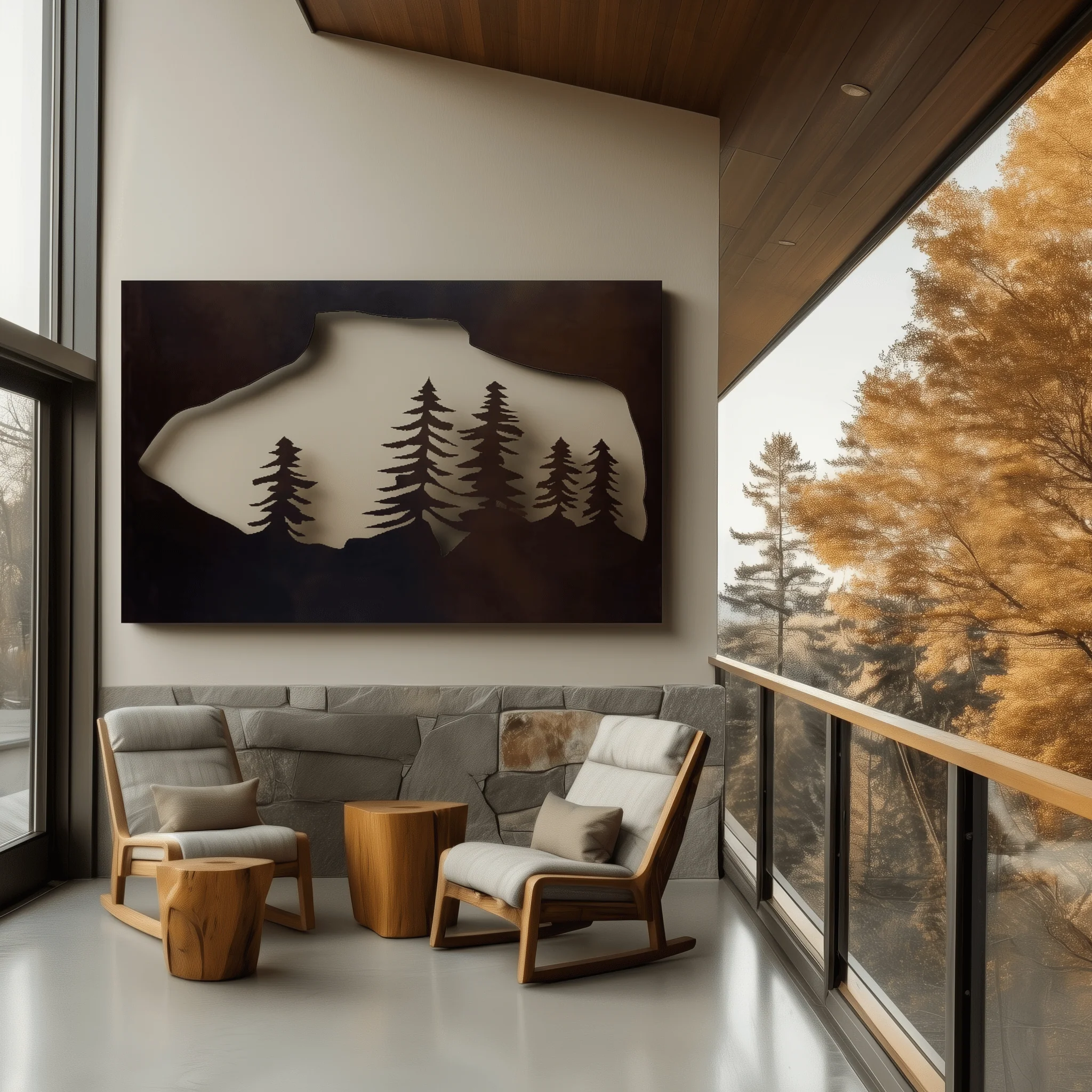 The Pilot Mountain - Metal Wall Art - Umber