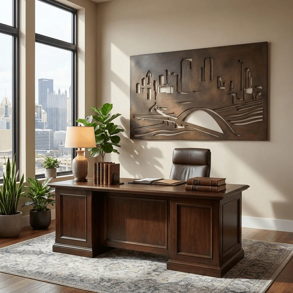 The Pittsburgh - Metal Wall Art - Umber - Image 3