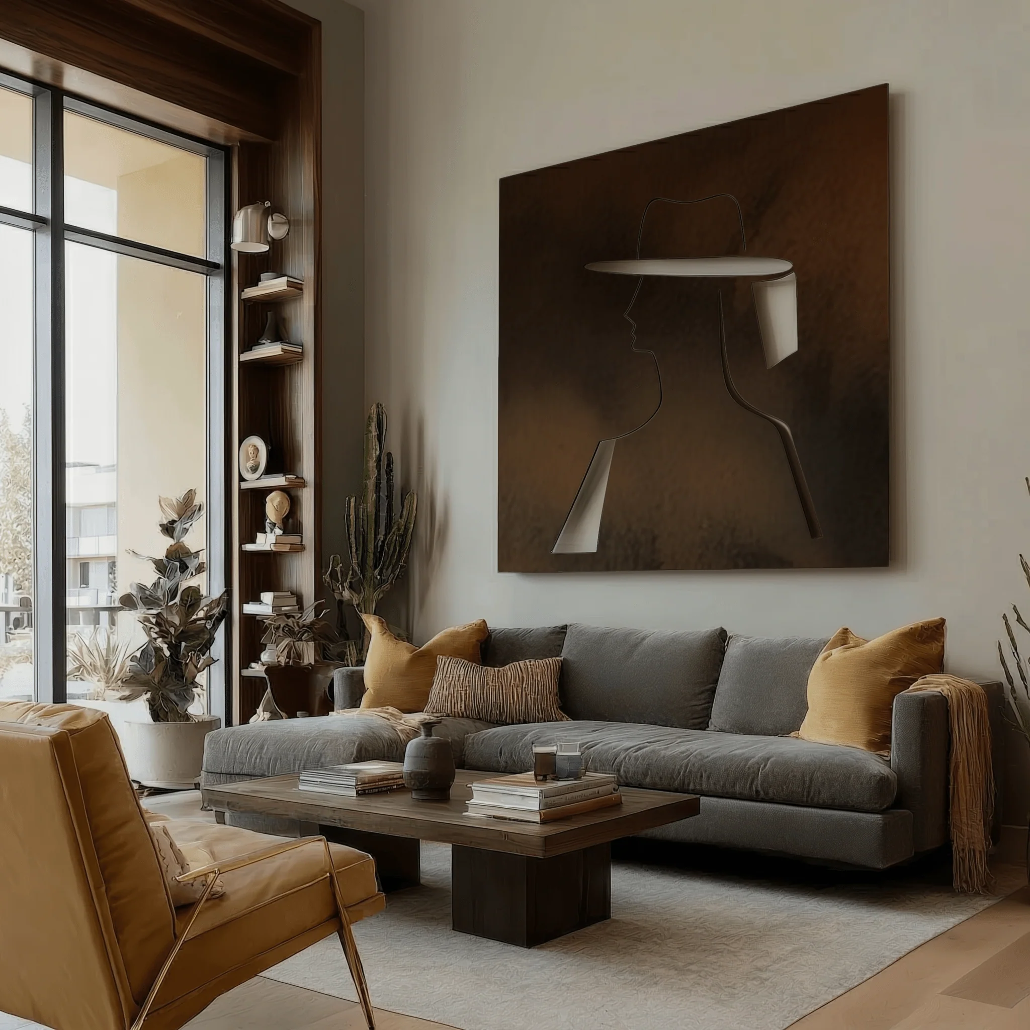 The Profile - Metal Wall Art - Umber