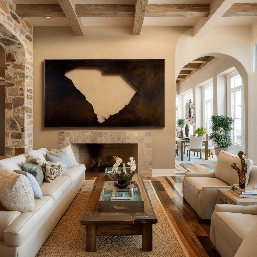 The South Carolina - Metal Wall Art - Umber