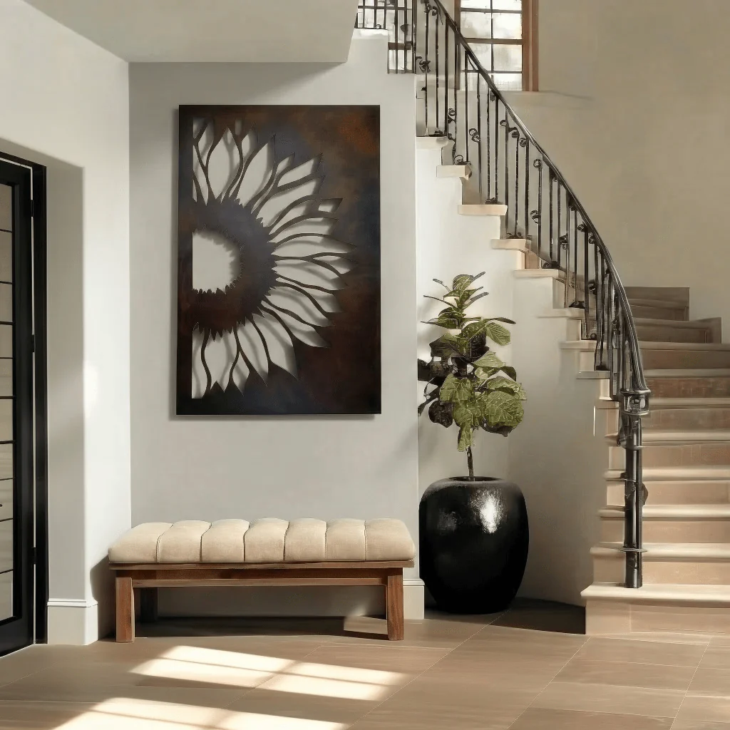 The Sunflower - Metal Wall Art - Umber
