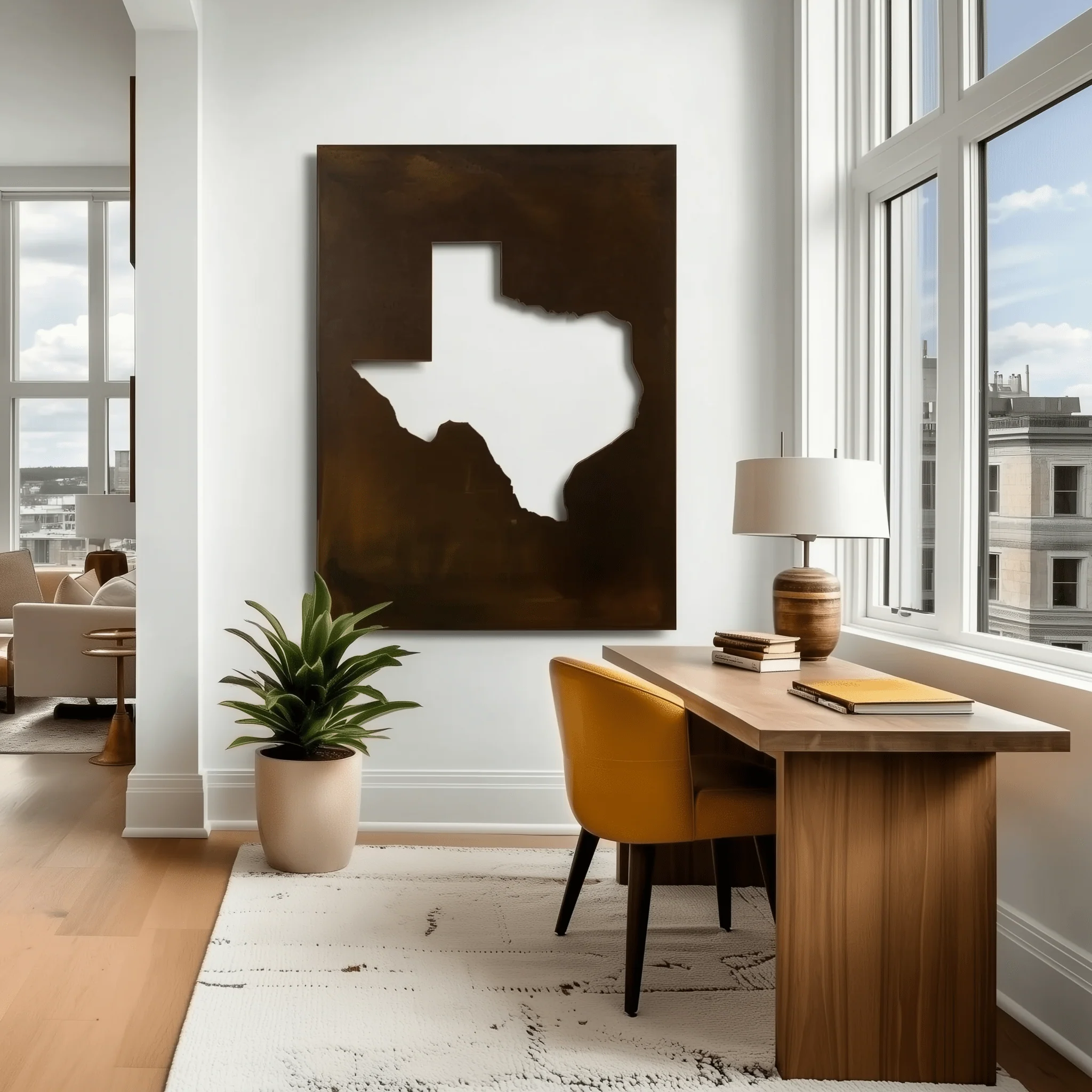 The Texas - Metal Wall Art - Umber - Image 3
