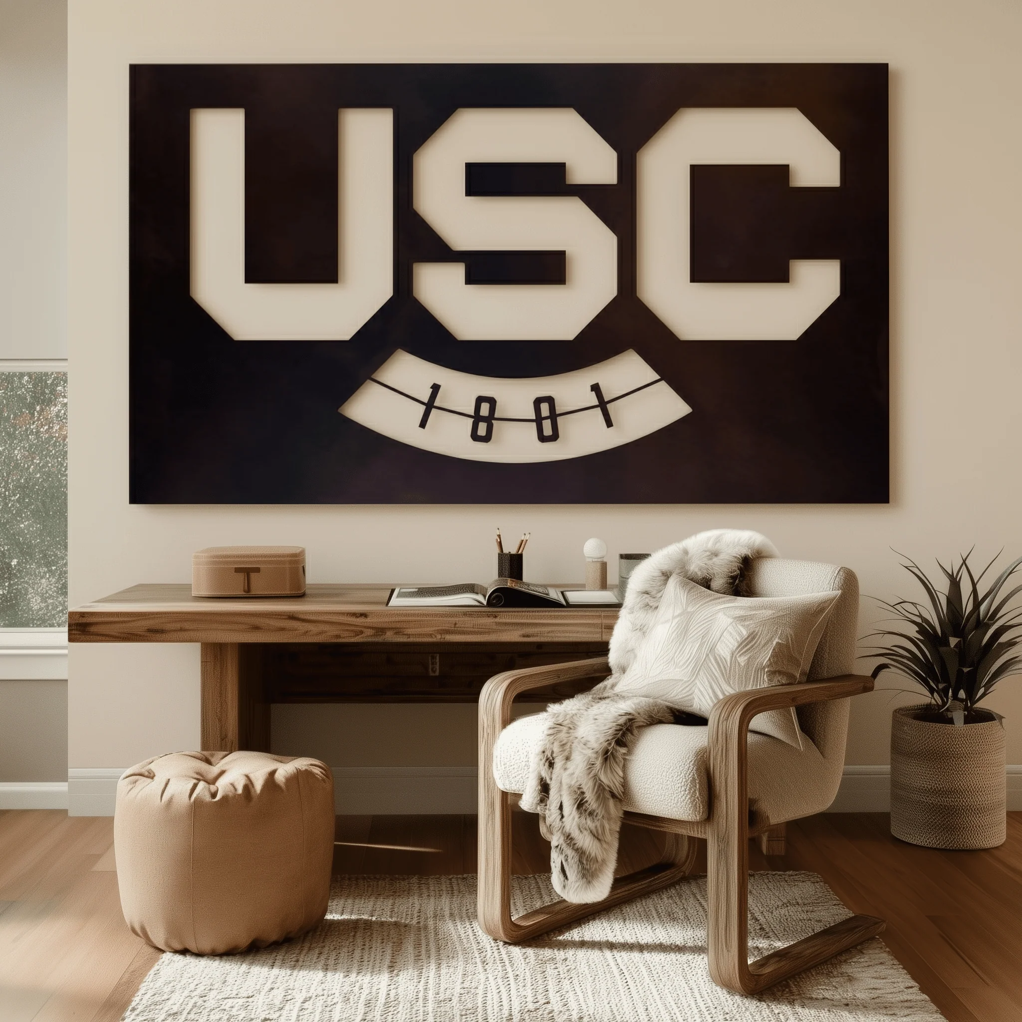 The USC - Metal Wall Art - Landscape - Umber - Image 3
