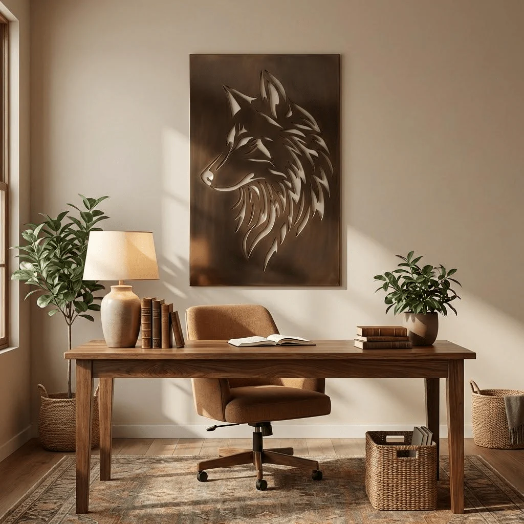 The Wolf - Metal Wall Art - Umber