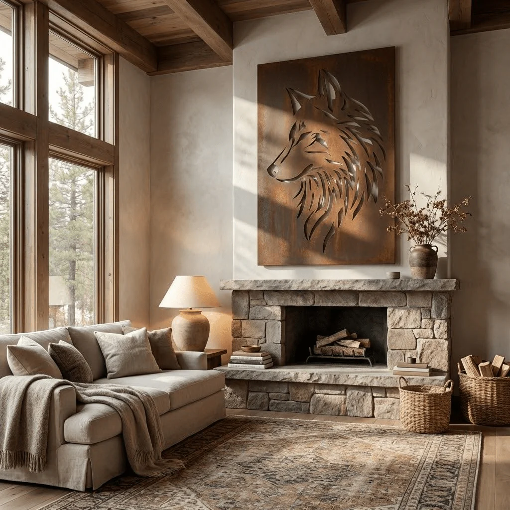 The Wolf - Metal Wall Art - Umber - Image 3
