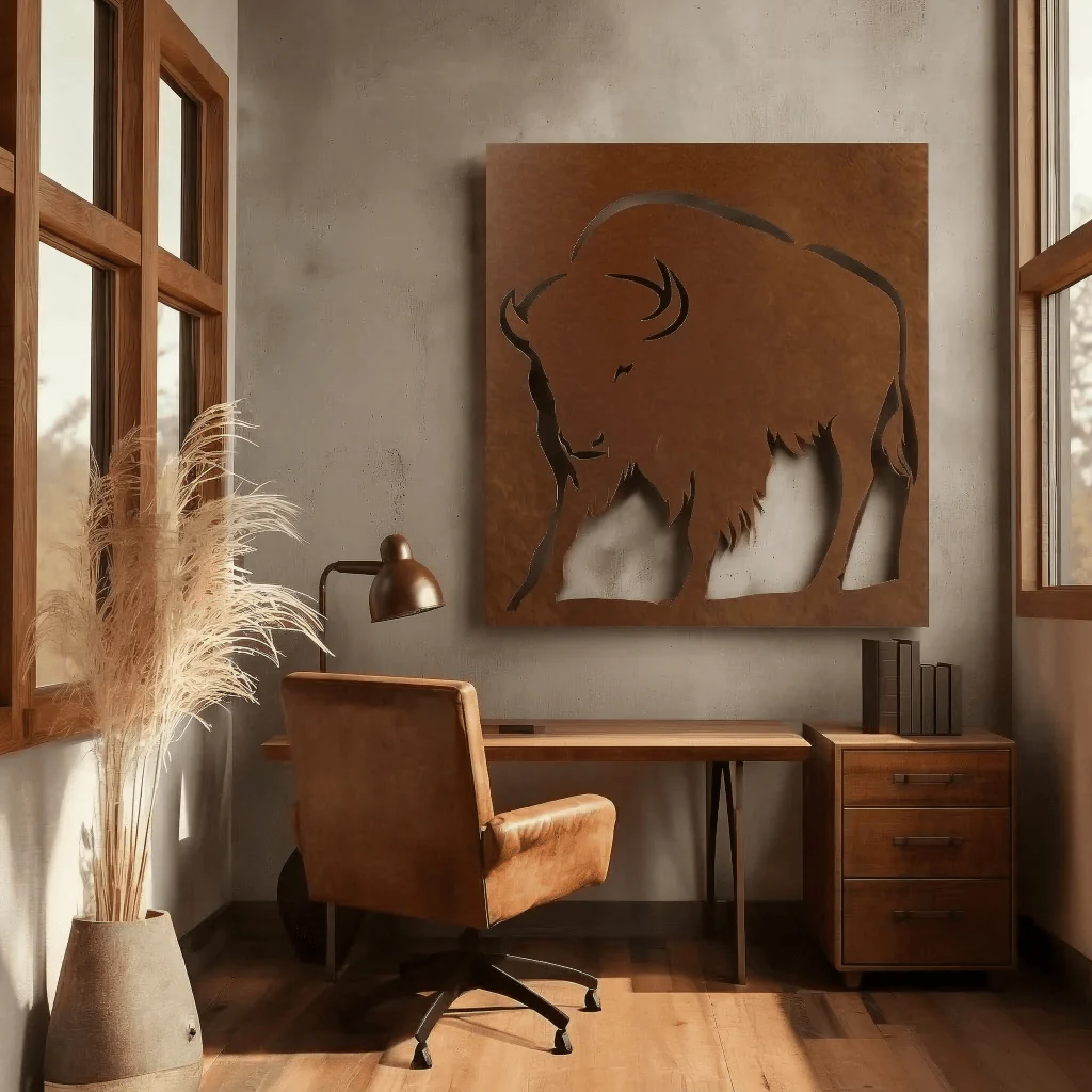 The Wyoming Bison - Metal Wall Art - Oxide - Image 3